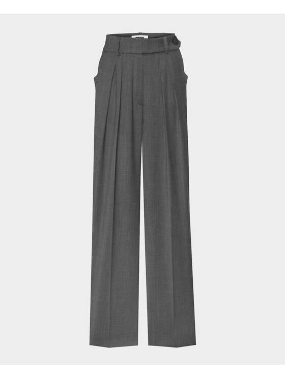 BENU BENU Spodnie materiałowe szare Szary Straight Fit