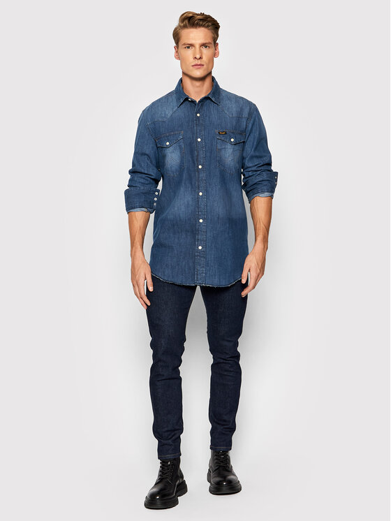 Wrangler Wrangler camicia di jeans Workshirt W5D1AK725 112141437 Blu Regular Fit