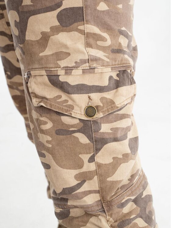 Catch Catch Spodnie materiałowe Spodnie Materiałowe Jogger Męskie Sand Camo Catch Screw 28 Beżowy Cargo Fit