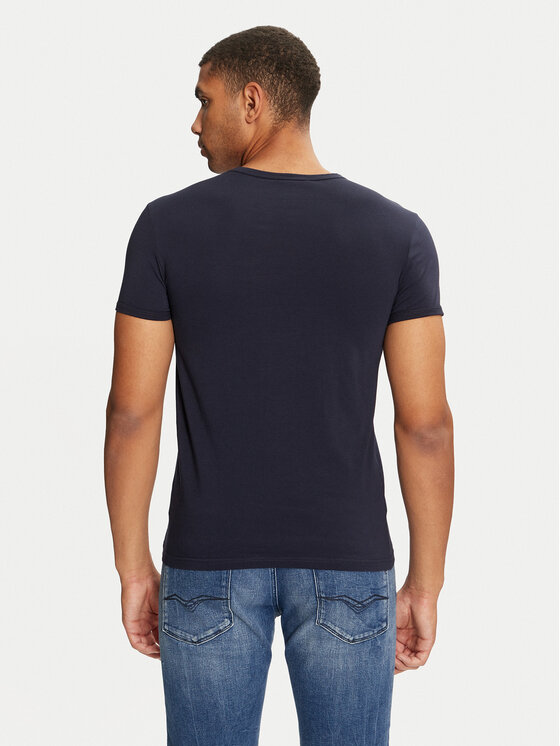 Versace Versace T-Shirt AUU01004 1A1001 Granatowy Regular Fit