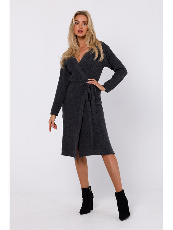 Made of Emotion Made of Emotion Úpletové šaty M772 Černá Modern Fit