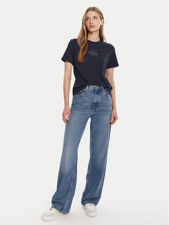 Calvin Klein Jeans Calvin Klein Jeans Тишърт Classic Monologo LV047D873G Тъмносин Regular Fit