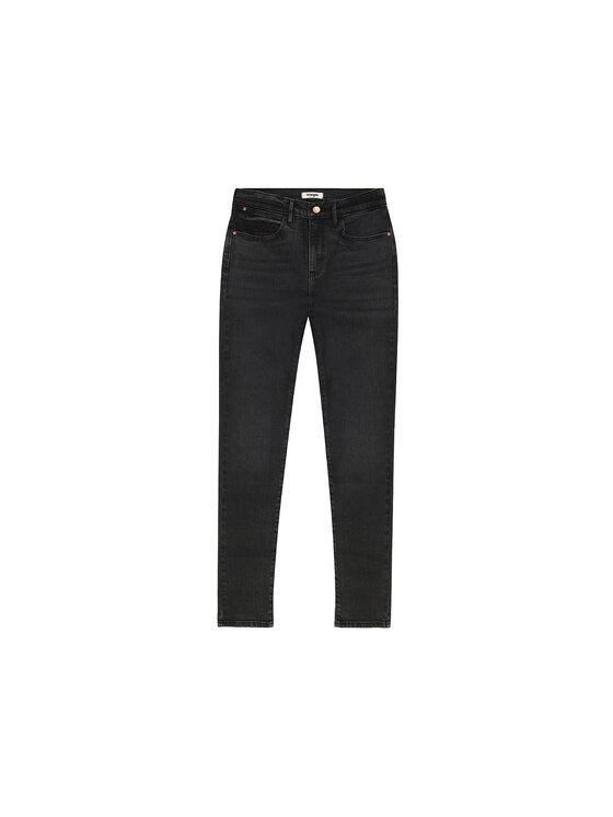 Wrangler Wrangler Spodnie materiałowe HIGH SKINNY Czarny Skinny Fit