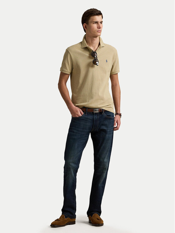 Polo Ralph Lauren Polo Ralph Lauren Тениска с яка и копчета 710536856462 Бежов Slim Fit