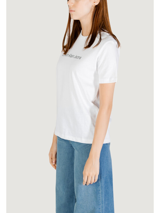 Calvin Klein Jeans Calvin Klein Jeans Majica A- Inst. Logo Classic LV047C912G Bela Regular Fit