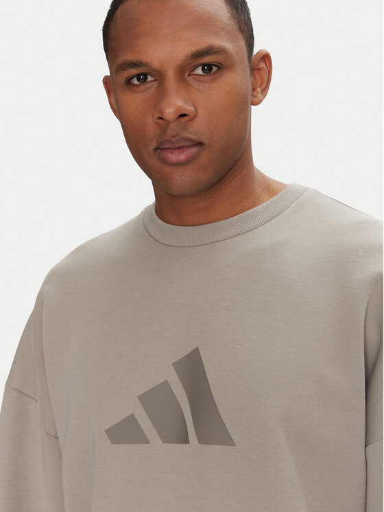 adidas adidas Pulóver Future Icons 3 Bar Logo JI8771 Bézs Loose Fit