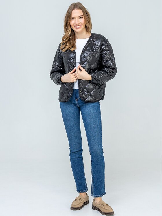 Perso Perso Kurtka przejściowa BLE260048F Czarny Regular Fit