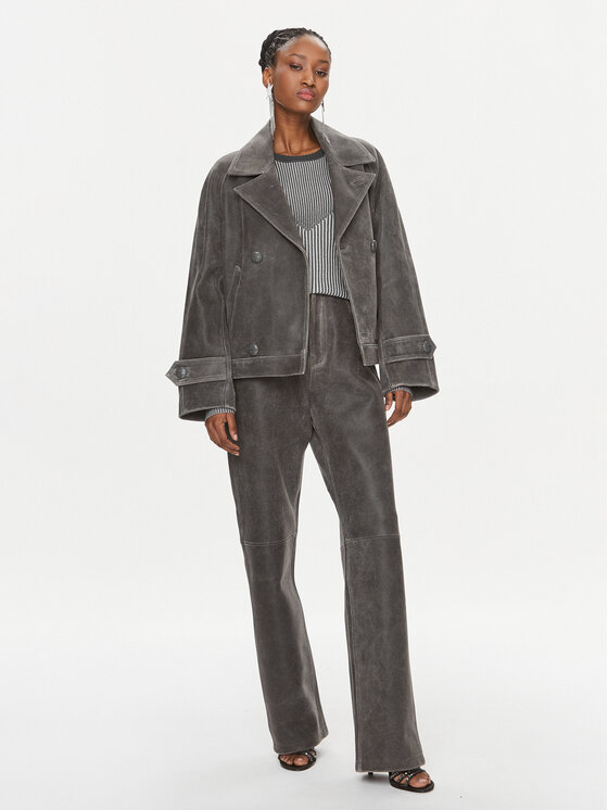 MVP Wardrobe MVP Wardrobe Jakna iz umetnega usnja Solferino MVPI3CP152.0PELLE Siva Wide Fit