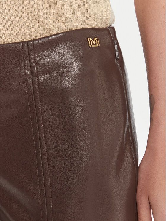 Marciano Guess Marciano Guess Штани зі штучної шкіри 5BGB09 7389A Коричневий Slim Fit