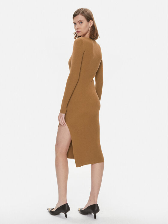 PINKO Pinko Trikotažinė suknelė Leone 101845 A15S Ruda Slim Fit