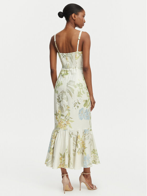 Guess Guess Cocktail obleka W6GKA6 W2409 Svetlo bež Regular Fit