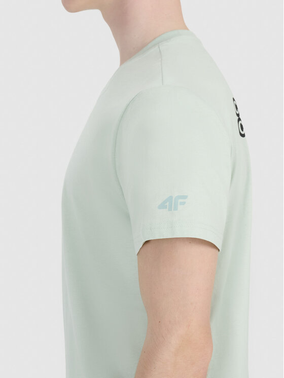 4F 4F T-Shirt A NEW ROAD AHEAD Turkusowy Regular Fit