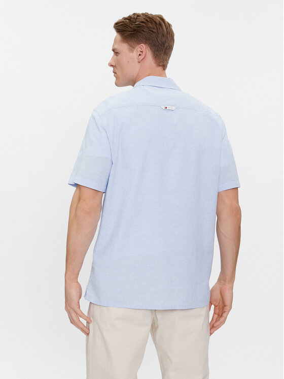 Tommy Jeans Tommy Jeans Marškiniai Camp DM0DM18963 Žydra Regular Fit