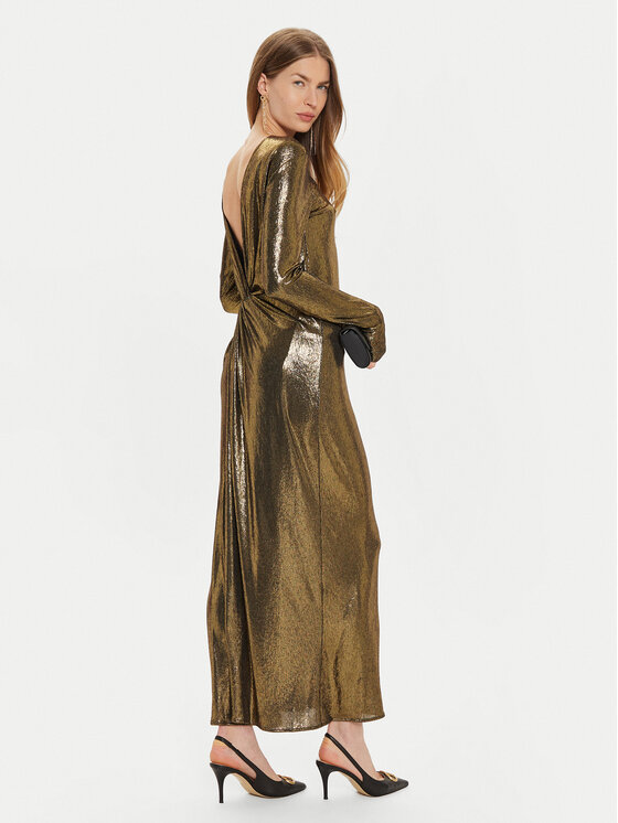 TWINSET TWINSET Rochie cocktail 242TT2360 Auriu Slim Fit