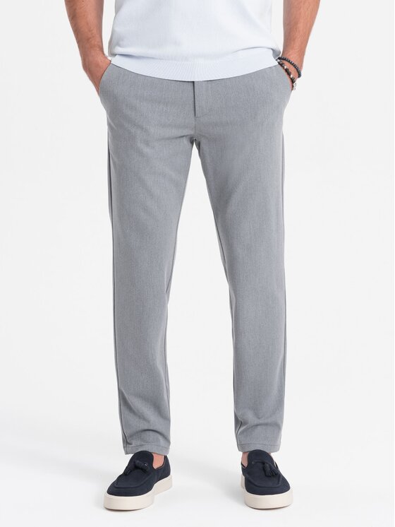 Ombre Ombre Chinosy OM-PACP-0191 Szary Regular Fit