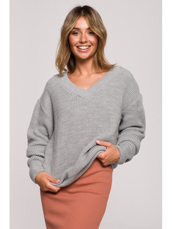 BeWear BeWear Sveter BK075 Sivá Comfortable Fit