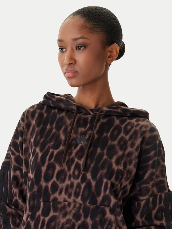 adidas adidas Felpa Seasonal Essentials Leopard Print KH0293 Marrone Loose Fit