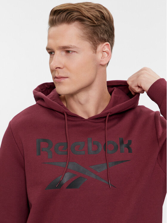 Reebok Felpa Identity Fleece Stacked Logo IM3955 Bordeaux Regular Fit Modivo