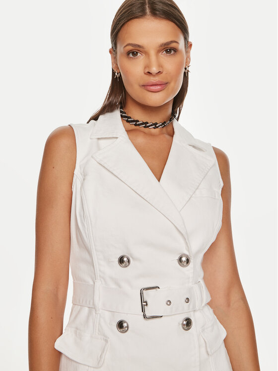 Guess Guess Coctailkleid W4YK92 D5EZ0 Weiß Slim Fit
