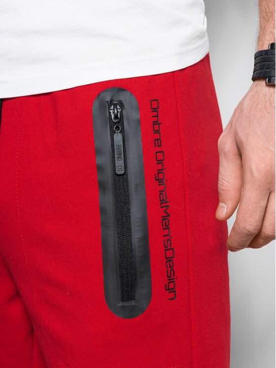 Ombre Ombre Sportovní kraťasy W239 Červená Regular Fit