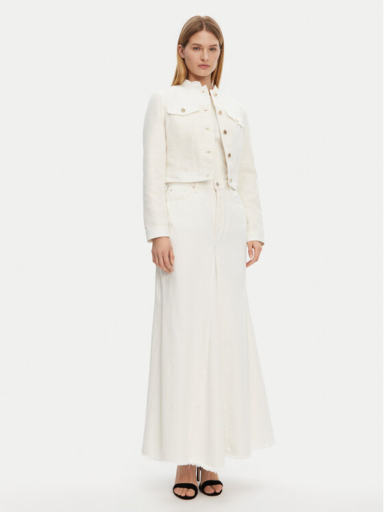 Guess Guess Fustă tip creion W5GD95 D5N92 Alb Regular Fit