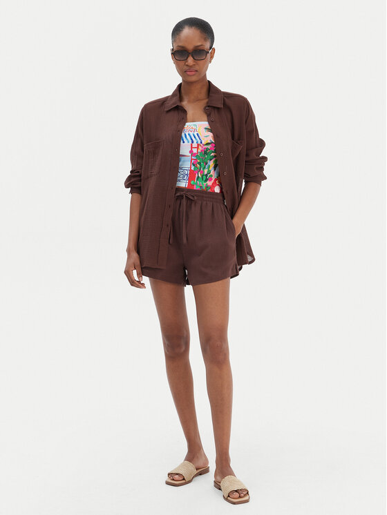 Seafolly Seafolly Marškiniai Breeze 55428-TO Ruda Regular Fit