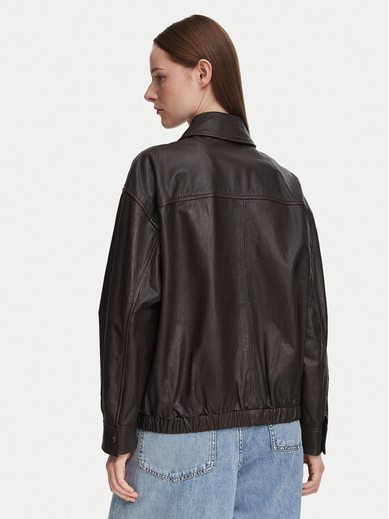 Weekend Max Mara Weekend Max Mara Кожено яке Cose 2625446041 Тъмнокафяв Regular Fit