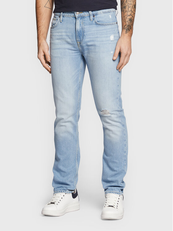 Guess Jeans Hlače The Empire M3RAN2 D4T9B Modra Slim Fit