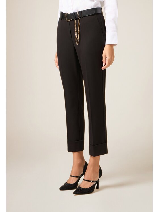 Oltre Oltre Pantaloni di tessuto P041R008971N033 Nero Regular Fit