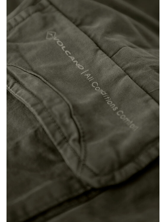 Volcano Volcano Spodnie cargo R-ALPIN Zielony Regular Fit