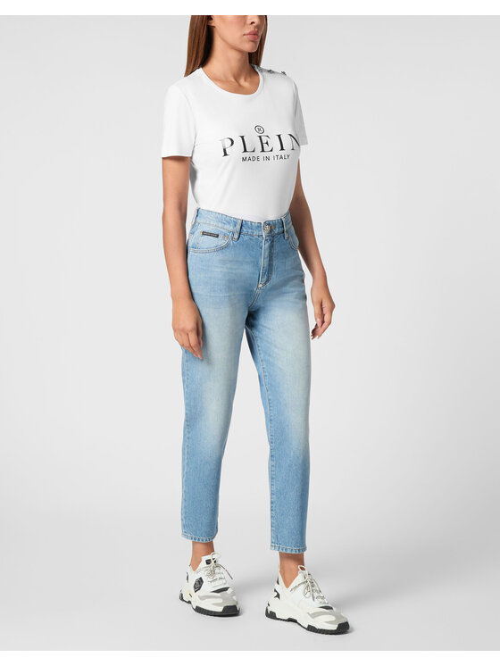 PHILIPP PLEIN PHILIPP PLEIN Jeansy 21705 Niebieski jasny Mom Fit