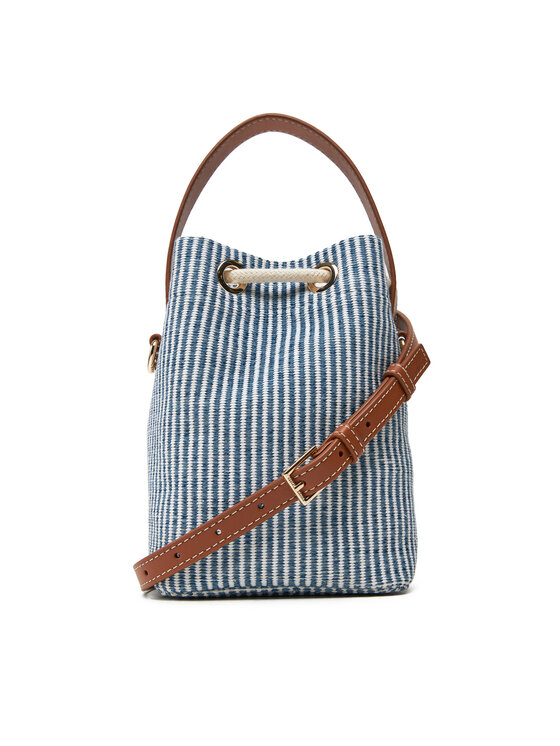 Tommy Hilfiger Tommy Hilfiger Ročna torba Th Premium Beach Le Bucket AW0AW17215 Modra