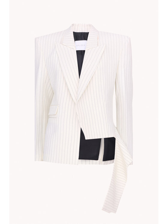 Epuzer Epuzer Marynarka Asymmetrical wool Kremowy Standard Fit