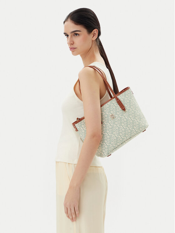 Tommy Hilfiger Tommy Hilfiger Torbica Th Monoplay Leather Mini Tote AW0AW17415 Zelena