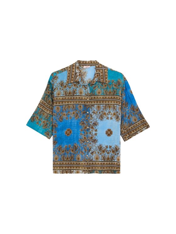 Oltre Oltre Camicia 5010J000828N0R4 Turchese Regular Fit