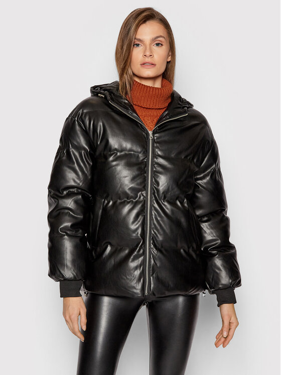 NA-KD NA-KD Jacke aus Kunstleder 1100-004494-0002-581 Schwarz Regular Fit