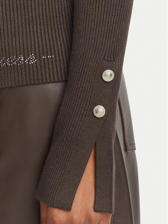 Guess Guess Kardigan W6YR11 Z0950 Brązowy ciemny Slim Fit
