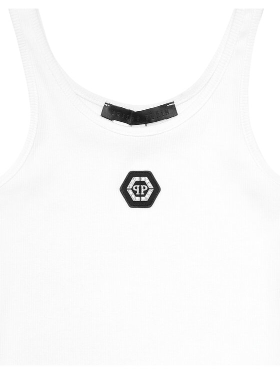 PHILIPP PLEIN PHILIPP PLEIN Tank top 28153 Biały Basic Fit