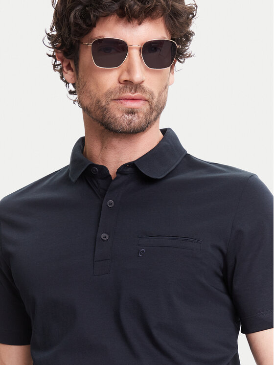 Pierre Cardin Pierre Cardin Тениска с яка и копчета C5 21514.2122 Тъмносин Regular Fit