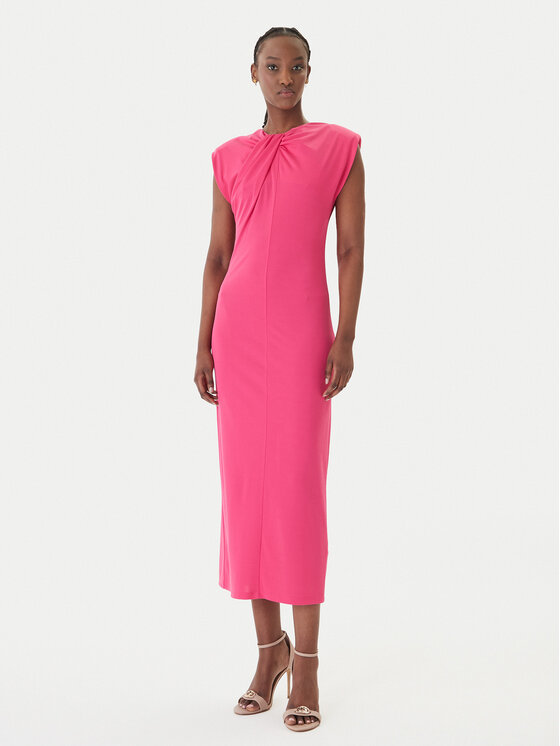 Fracomina Fracomina Kokteilikleit FS26SD2008W62601 Roosa Slim Fit