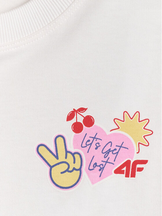 4F 4F T-Shirt MOVE OUTSIDE Biały Loose Fit