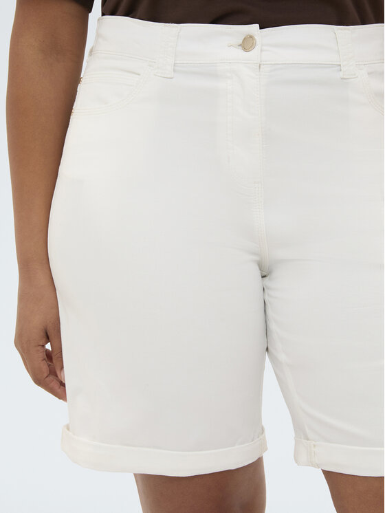 Fiorella Rubino Fiorella Rubino Szorty materiałowe P714T005198N011 Biały Regular Fit