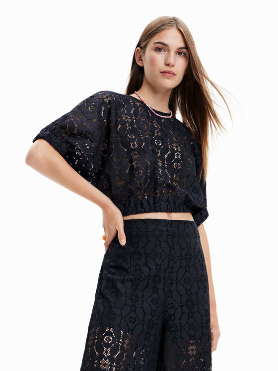 Desigual Desigual Блузка Lucca 23SWBW01 Чорний Relaxed Fit