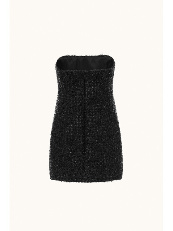 Epuzer Epuzer Sukienka wieczorowa Tweed dress Czarny Standard Fit