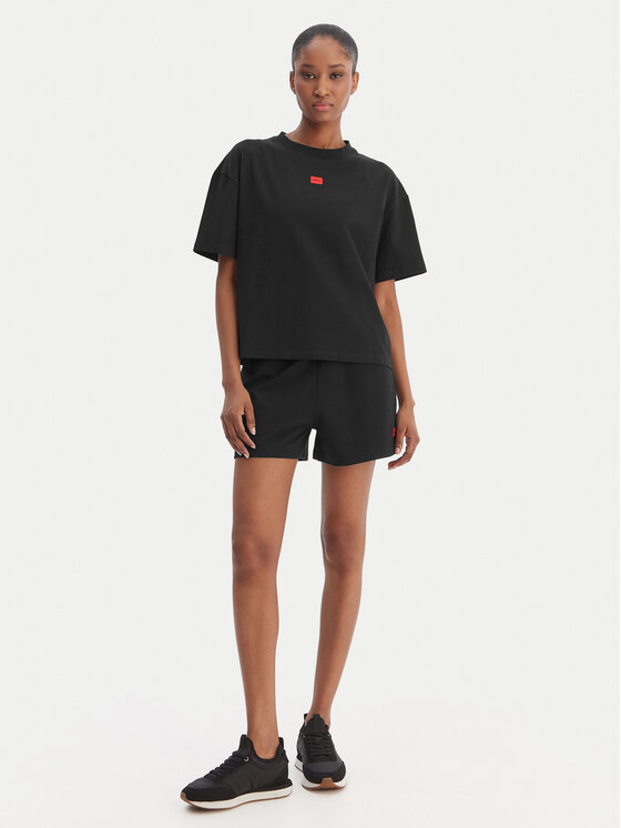 HUGO HUGO Marškinėliai Signature 50556807 Juoda Regular Fit