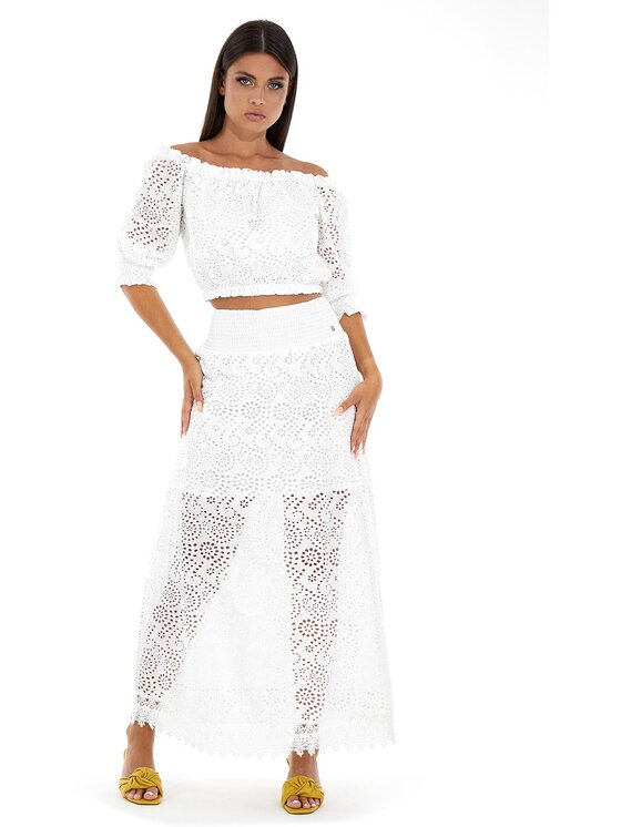 Guess Guess Trapezno krilo Rafa W3GD69 WFDC0 Bela Regular Fit