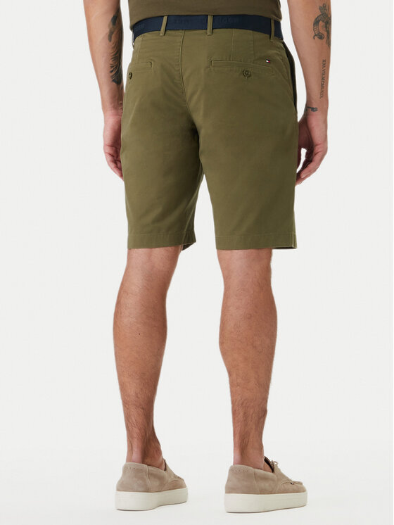 Tommy Hilfiger Tommy Hilfiger Kratke hlače iz tkanine Denton MW0MW42349 Khaki Slim Fit