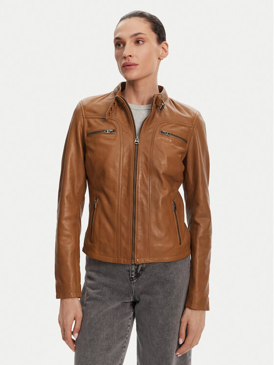 Serge Pariente Serge Pariente Usnjena jakna 77040 Rjava Regular Fit
