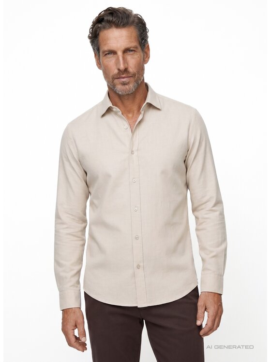 Pako Lorente Pako Lorente Koszula P26WF-1X-001 Beżowy Slim Fit