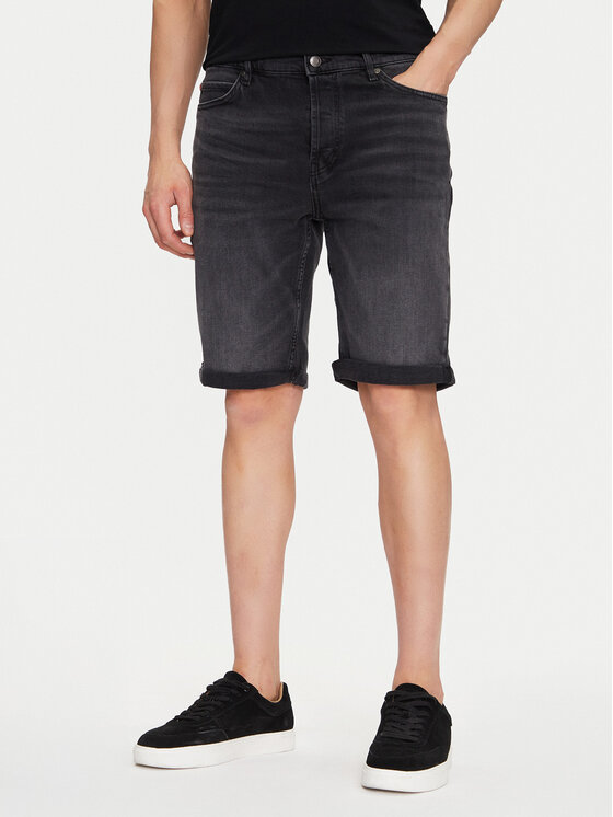 HUGO HUGO Pantaloni scurți de blugi 50539932 Negru Slim Fit